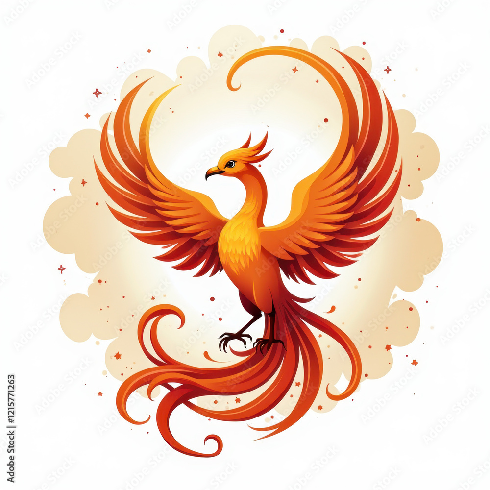 Obraz premium Majestic Phoenix Bird, Mythical Creature - Mythical Creatures