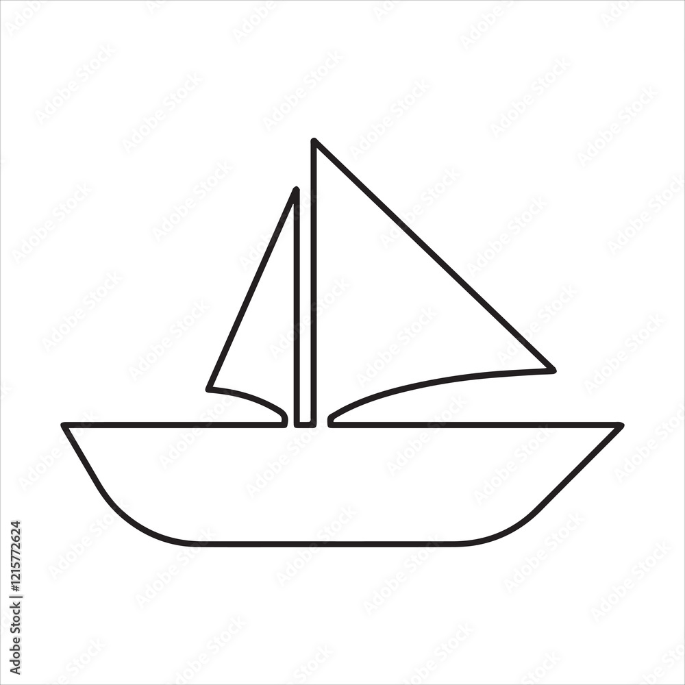 Sailboat outline icon vector art illustration. Sailboat outline icon vector art illustration.