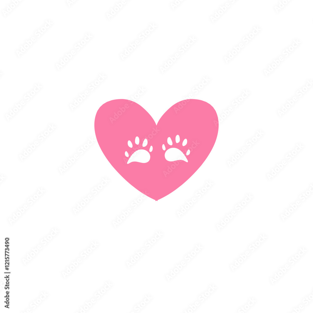 heart animal footprint symbol heart animal footprint symbol