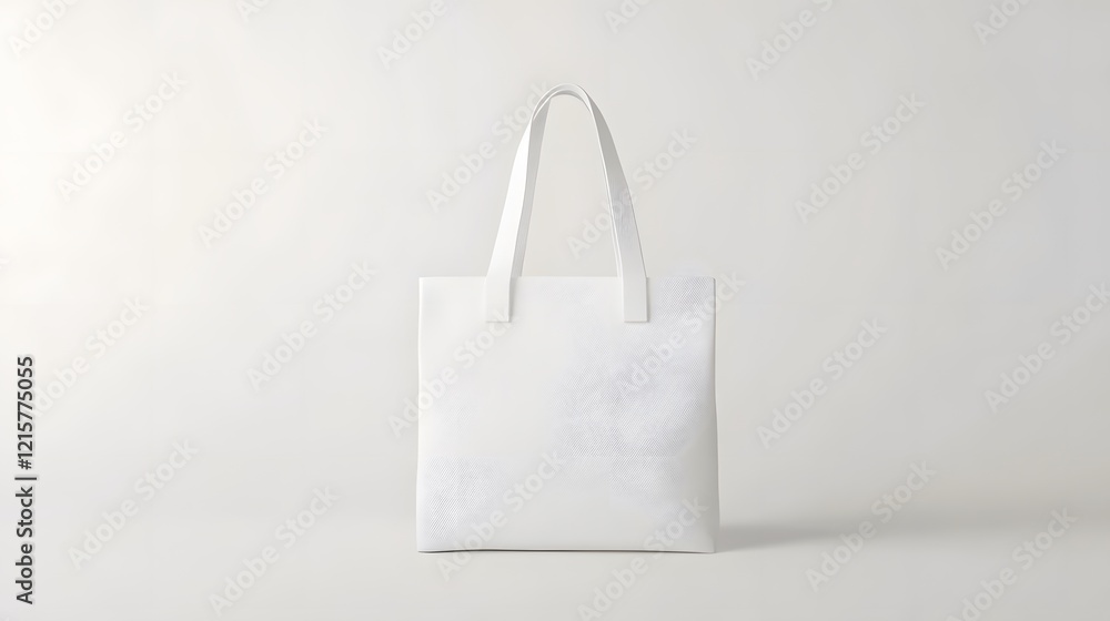 White Tote Bag with Subtle Textured Design White Tote Bag with Subtle Textured Design