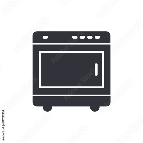 Kitchen ove solid icons, vector illustration ,simple transparent graphic element .Isolated on white background photo