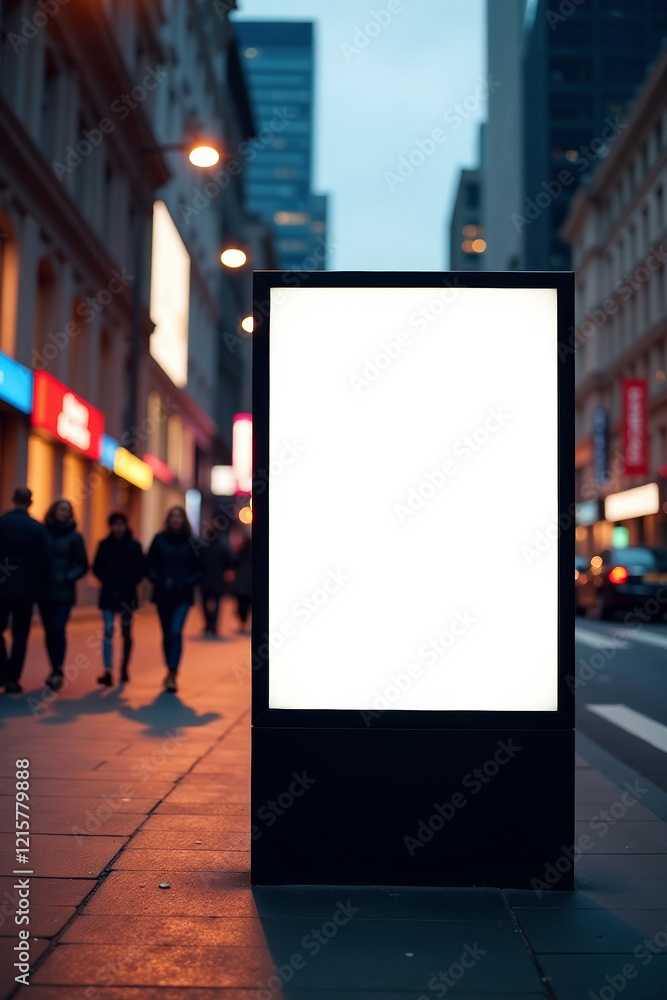 Fototapeta premium Blank digital billboard in urban area, ideal for advertising and promotions.