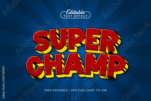 super champ editable text effect with a super and hero text style
