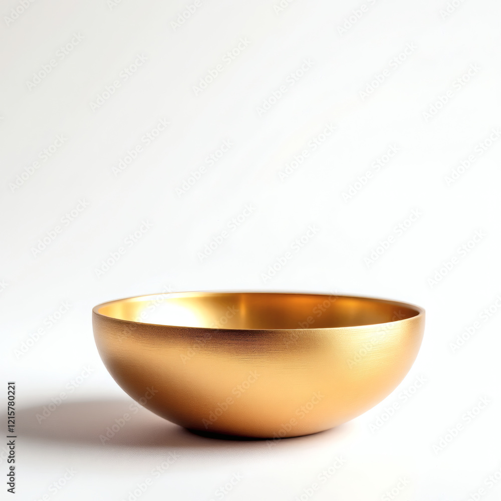 A stunning gold brushed bowl perfect for home decoration, luxury table settings, or as a modern centerpiece. Isolated on white for versatile use. A stunning gold brushed bowl perfect for home decoration, luxury table settings, or as a modern centerpiece. Isolated on white for versatile use.