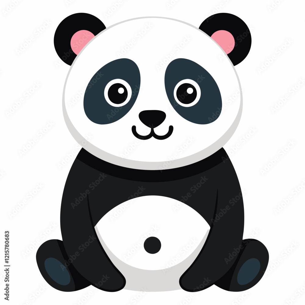 Naklejka premium panda bear with bamboo
