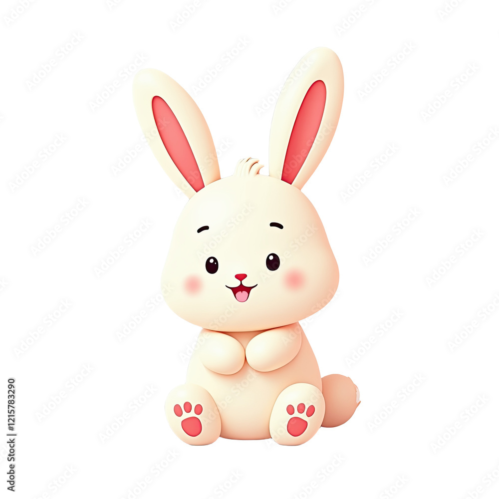 Cute 3D Bunny Rabbit Cartoon Illustration - 3D illustrations Cute 3D Bunny Rabbit Cartoon Illustration - 3D illustrations