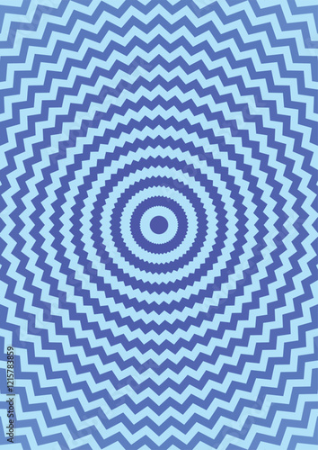 Blue circular zigzag line pattern design. Repeating lines design for background