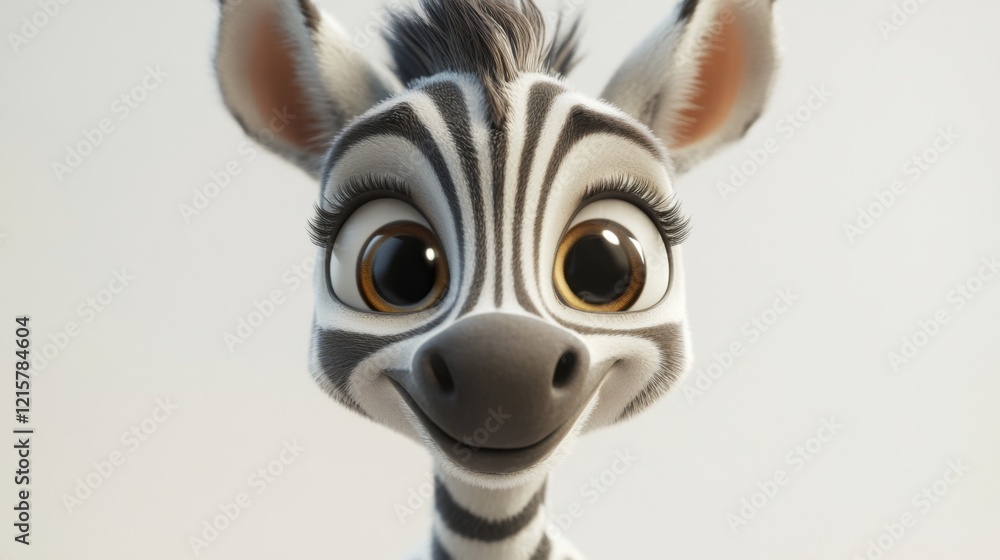 Smiling cartoon zebra with big eyes Smiling cartoon zebra with big eyes