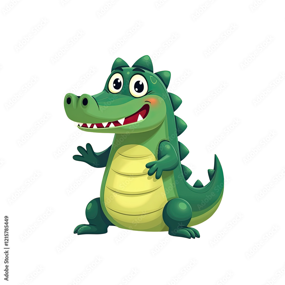 Fototapeta premium Cute Cartoon Crocodile Illustration - Cute characters