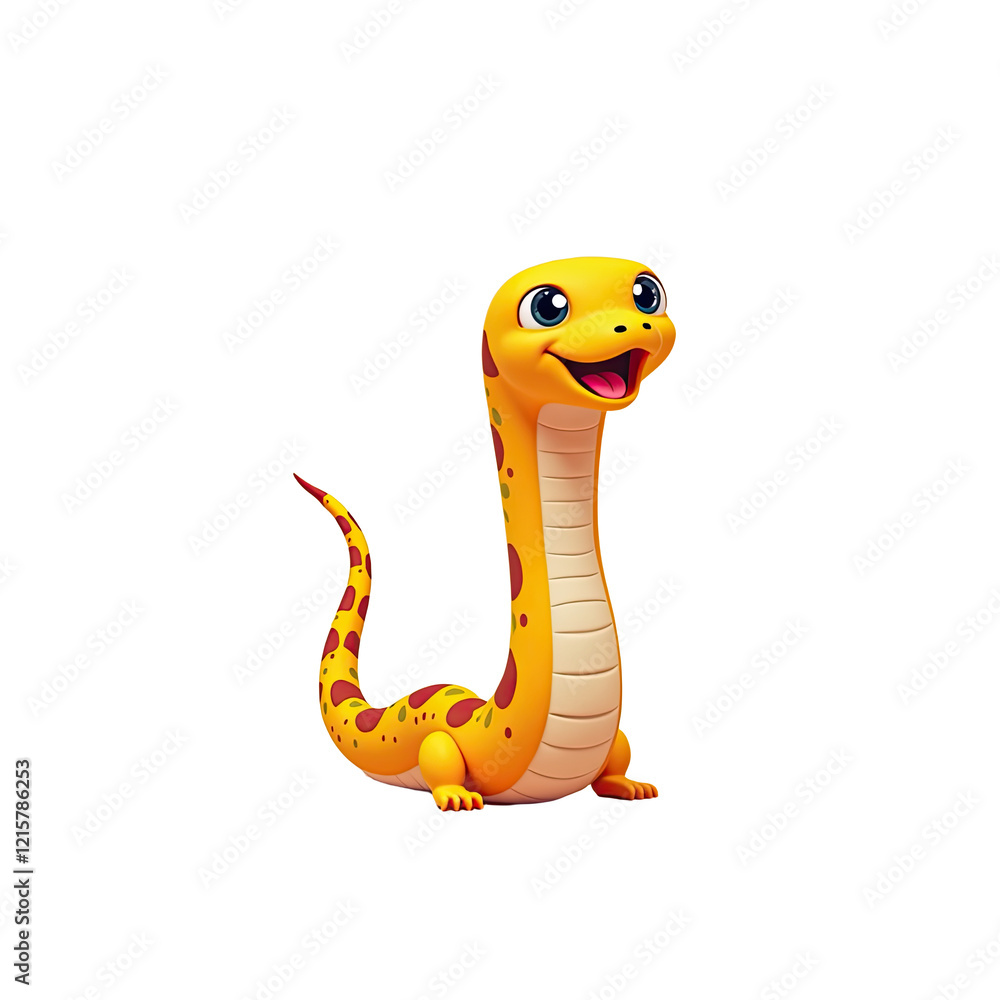 Fototapeta premium Cute Cartoon Gecko 3D Render - 3D rendering