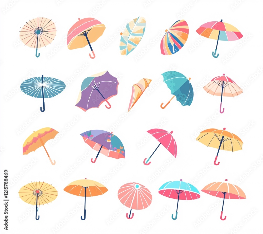 Obraz premium set of colorful umbrellas