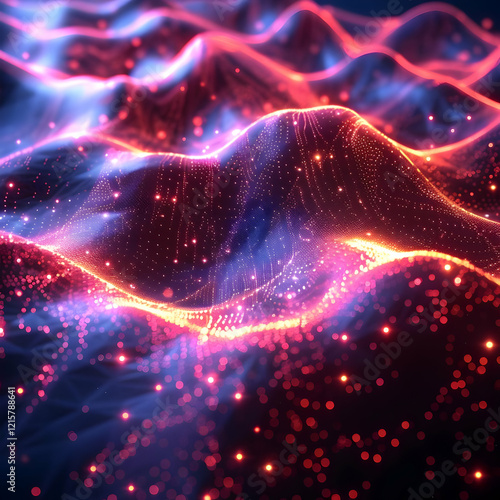 Abstract Digital Wave of Li...