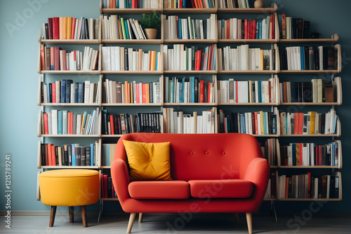 Cozy Reading Nook with Red ...