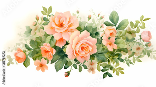 Delicate Peach Rose Bouquet