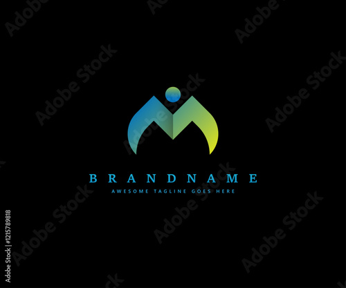 Abstract letter M logo, suitable for brands starting with M.
