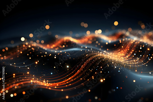 Glowing Particles Digital Wave