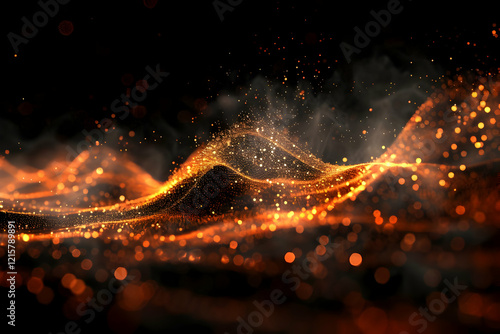 Glowing Particles Wave Abst...