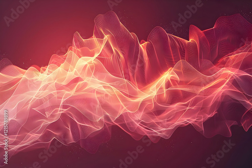 Glowing Red Energy Flow Abs...
