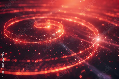 Red Energy Swirl Digital Art