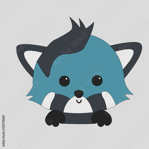 vector of cute cartoon cat characters colored blue and gray cement. very funny. cartoonist