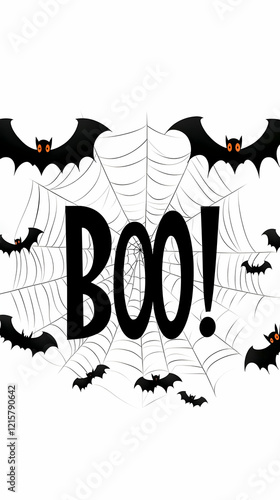 Spooky Halloween Bats and S...