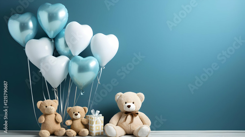 Teddy Bears with Blue and W...