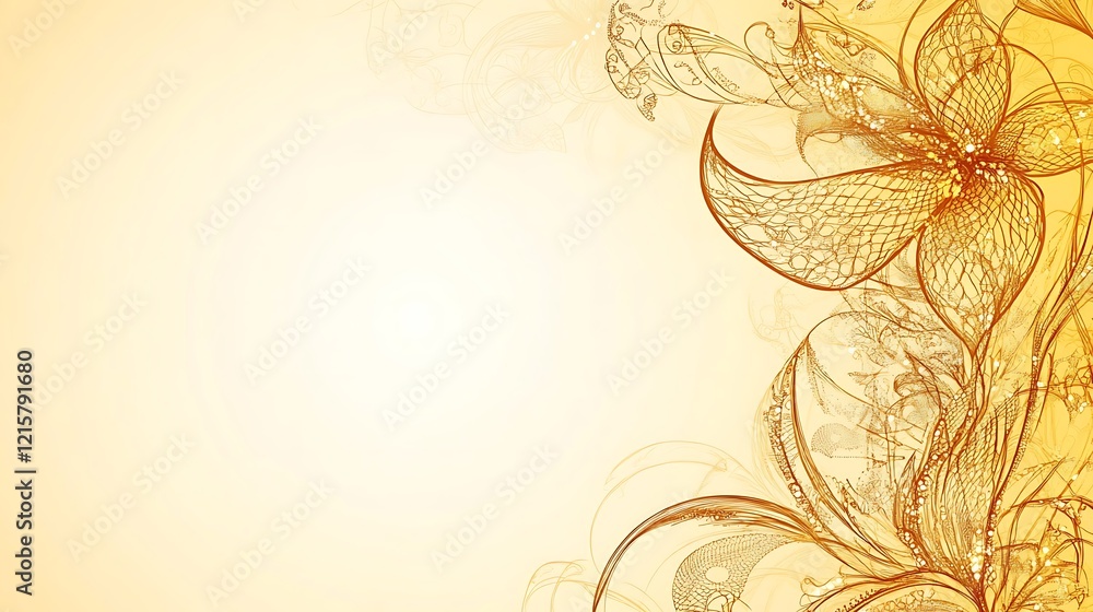 Elegant Golden Floral Design Background Art Elegant Golden Floral Design Background Art