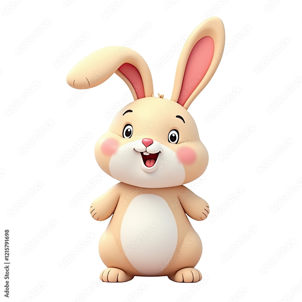 Adorable 3D Cartoon Bunny Rabbit - 3D renders