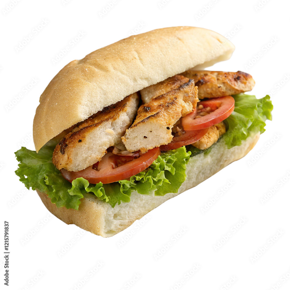 Chicken Sandwich on transparent background. Chicken Sandwich on transparent background.
