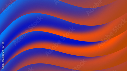 Blue and Orange Gradient Abstract waves with vibrant colors and smooth curves in a dynamic design