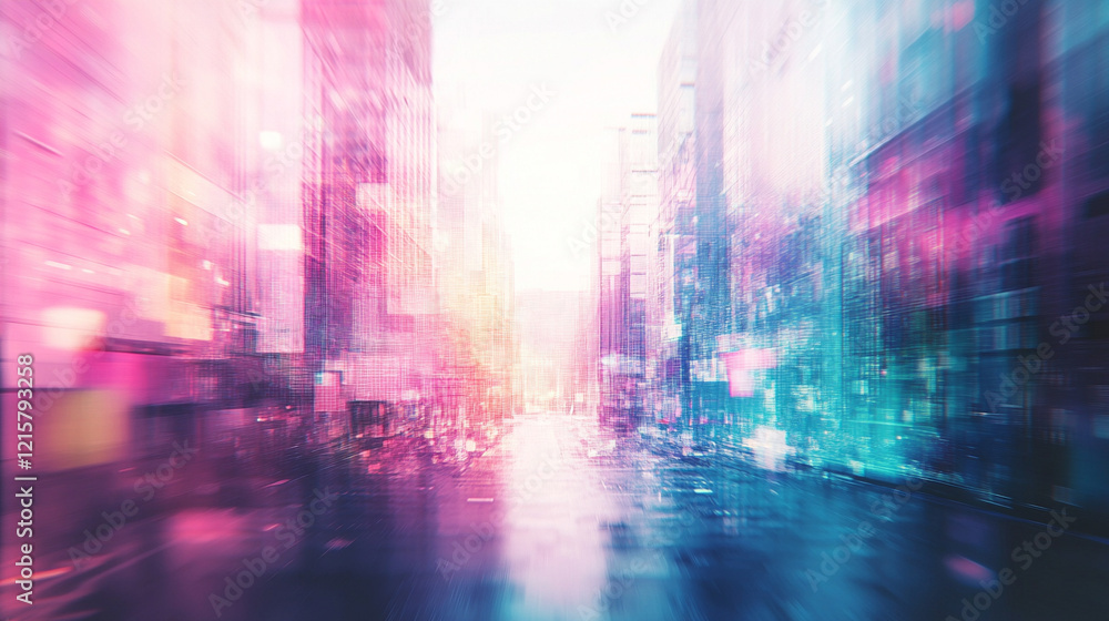 Digital abstract cityscape background with glitchy pixelated electric blues, purples, greens, pinks, whites, and turquoise in a minimalistic bright tone with empty blank caption space on the side
Digital abstract cityscape background with glitchy pixelated electric blues, purples, greens, pinks, whites, and turquoise in a minimalistic bright tone with empty blank caption space on the side