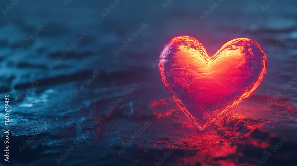 Glowing heart shape on dark background. Glowing heart shape on dark background.