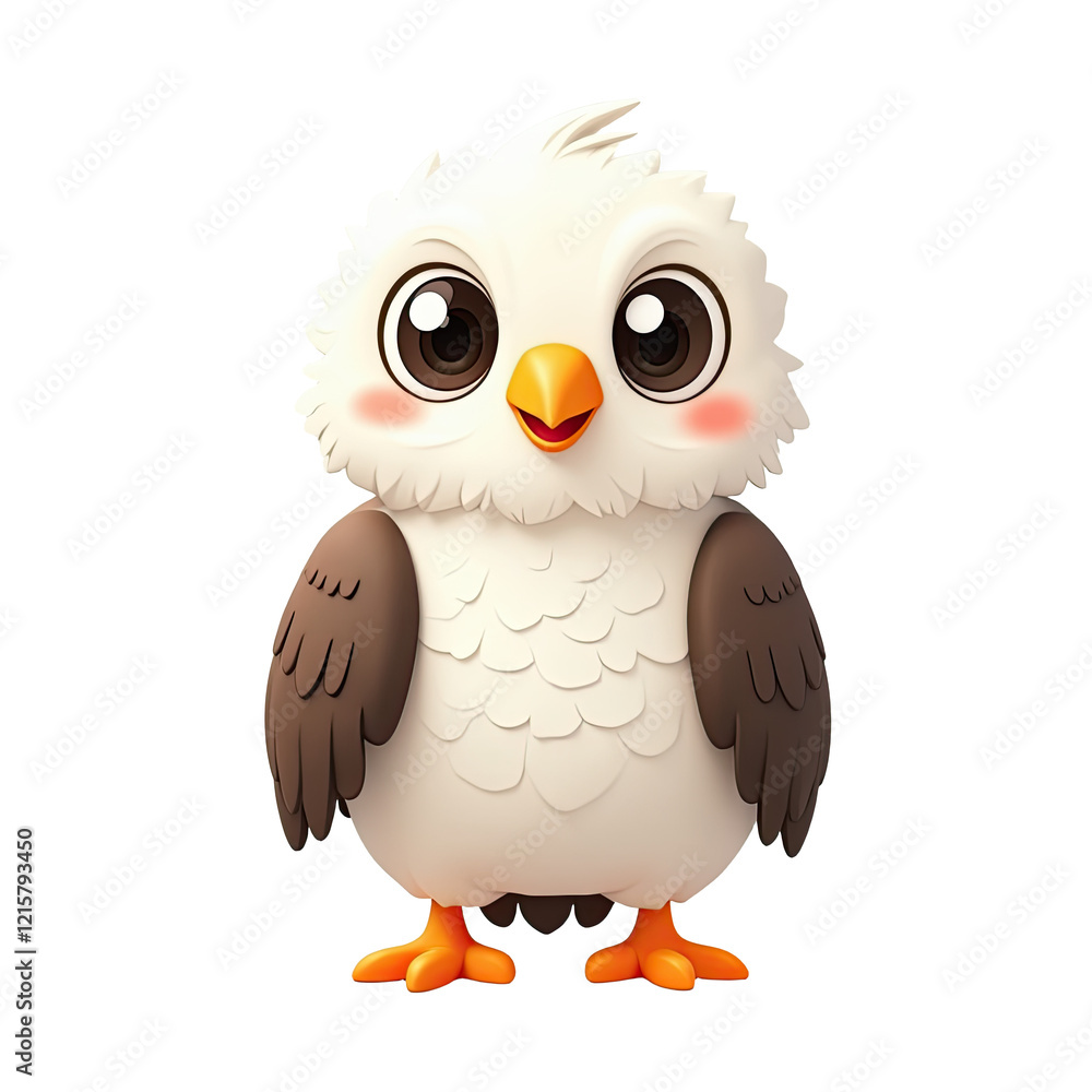 Cute Baby Eagle 3D Render Illustration - Cute and Adorable Animals Cute Baby Eagle 3D Render Illustration - Cute and Adorable Animals