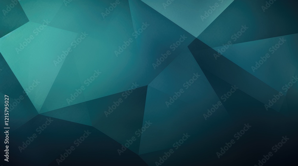 Obraz premium Abstract geometric background with shades of teal and blue, ideal for digital design.