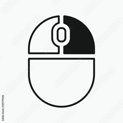 right click Computer mouse icon, illustrating different button presses. Vector illustration.