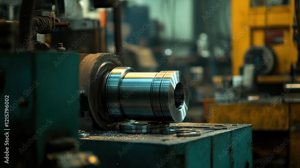 Fototapeta premium Precision Metalworking in Industrial Workshop