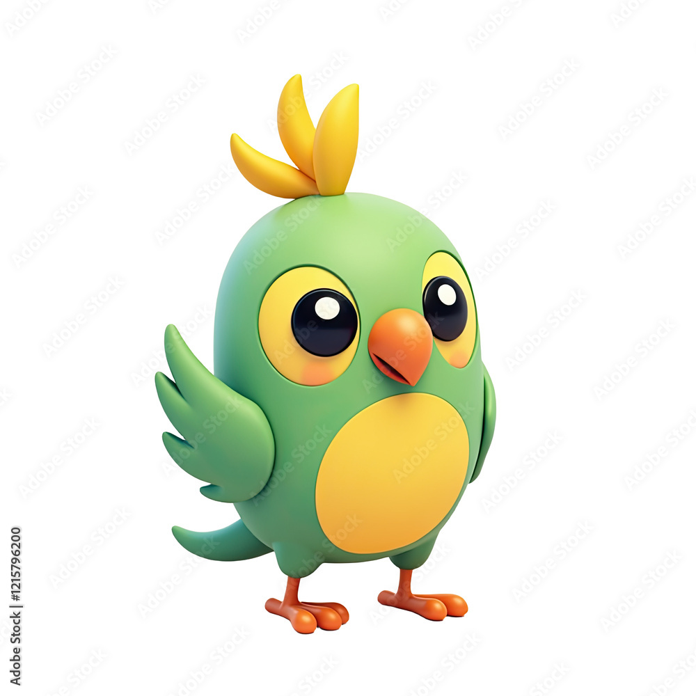 Cute Cartoon Parrot Bird 3D Render - 3D renders Cute Cartoon Parrot Bird 3D Render - 3D renders