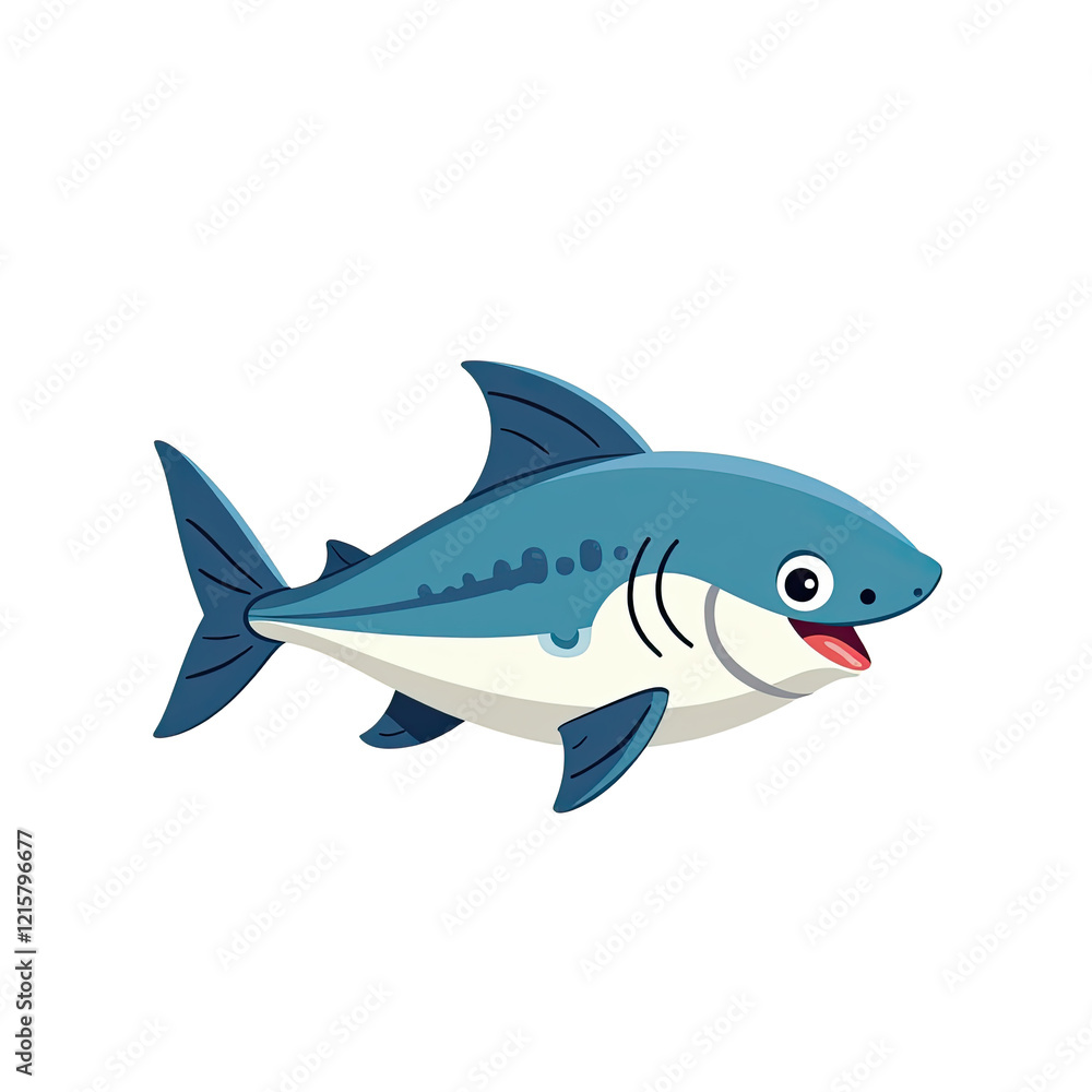 Cute Cartoon Shark Illustration - Minimalist design Cute Cartoon Shark Illustration - Minimalist design