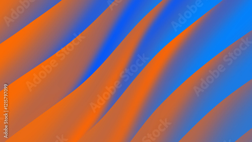 Blue and Orange Gradient Colorful Abstract Stripes with Gradient and Motion