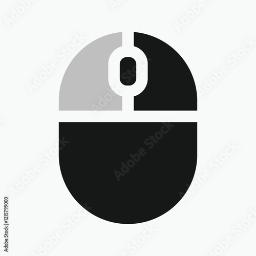 right click Computer mouse icon, illustrating different button presses. Vector illustration.