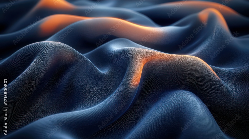 Fototapeta premium Sunset-lit fabric waves, textured surface, design backdrop