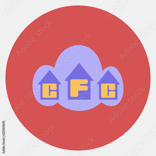 Icon cfc gas. Global warming elements. Icon in color mate style. photo