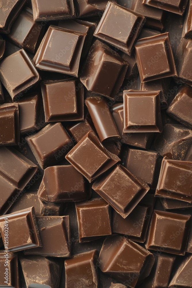 Fototapeta premium Delicious assortment of rich dark chocolate pieces for gourmet indulgence and taste