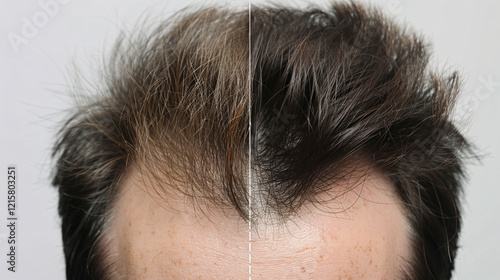 Displaying the effects of hair dye on a gentleman with gray hair photo