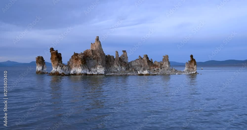 Scenic view of unique geological Tufa formations at Mono lake, California, USA