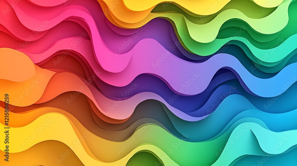 Abstract colorful wavy layered paper design. Abstract colorful wavy layered paper design.