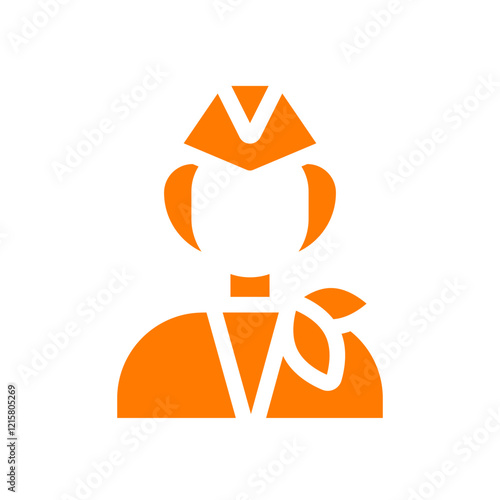 women air hostess orange