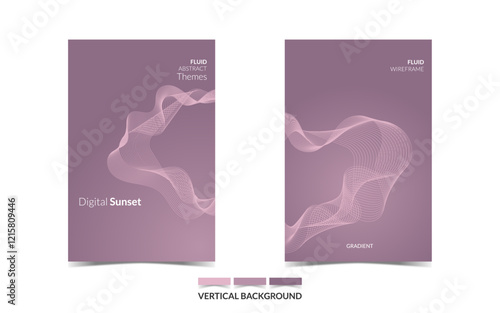 VERTICAL BACKGROUND 58 EDITABLE COLORFUL COVER DESIGN, WITH FLUID WIREFRAME ARTWORK FOR A LOT OF DESIGN NEEDS