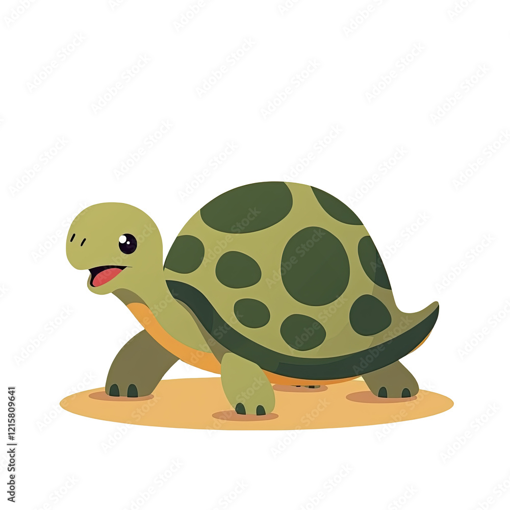 Cute Cartoon Turtle Illustration - Cute animal illustrations