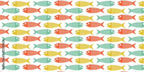 collection of fish seamless pattern background